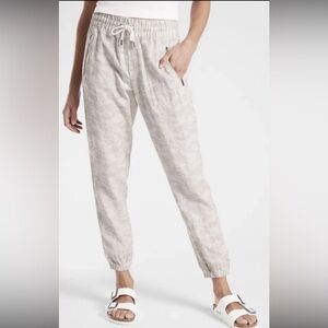 ATHLETA - Cabo Tide Linen Jogger Pants - Neutral Camo - Plus Size 26 - NWOT 9788